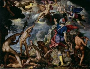 The Battle Between The Gods And The Titans — Joachim Anthonisz Wtewael