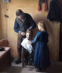 Hos Hårskæreren English At The Hairdresser Polski U Fryzjera — Anna Kirstine Ancher