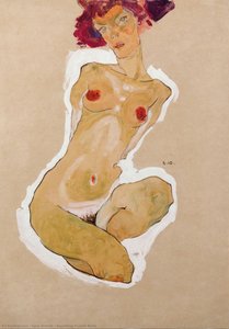 Squatting Female Nude — Egon Schiele