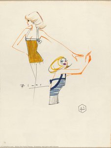 Drawing, Two Girls With Blouse — Alceu De Paula Penna