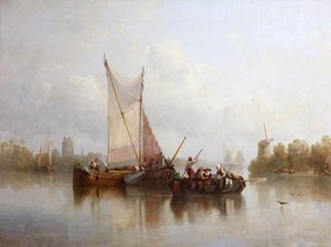A Dutch River Scene — Edmund Thurnton Crawford