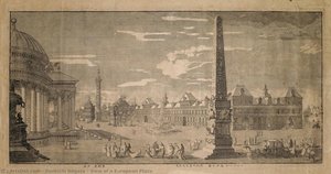View Of A European Plaza — Zenkichi Nagata