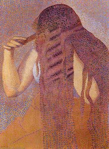 Femme Se Peignant Les Cheveux — Henri Edmond Cross
