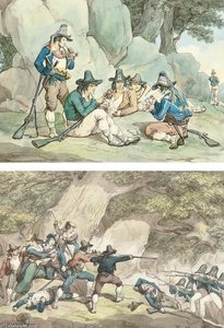 Kingdom Of Naples Gendarmes Fighting The Calabrians; And A Game Of Cards — Bartolomeo Pinelli