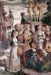 Schifanoia - April And May - Triumph Of Venus (right View) — Francesco Del Cossa