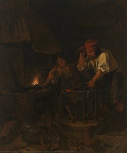 The Weaponsmith, Gabriël Metsu, 1650 - 1660 — Gabriel Metsu