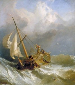 A Dutch Dogger Carrying Away Her Sprit — Clarkson Frederick Stanfield