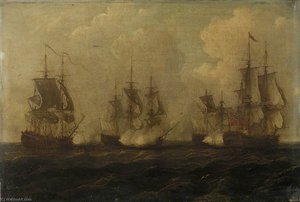 Action Off Cape Francois, 21 October 1757 — John Cleveley The Elder