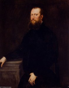 Robusti Jacopo Portrait Of A Bearded Venetian Nobleman — Jacopo Tintoretto