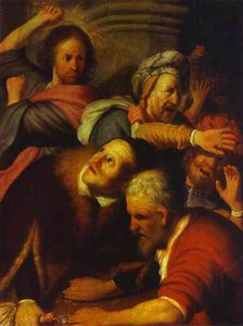 Hrist Izbacuje Menjačima Novca Iz Hrama — Рембрант