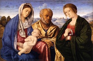 The Holy Family With A Female Saint — Vincenzo Catena