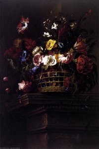 Basket Of Flowers On A Plinth — Juan De Arellano