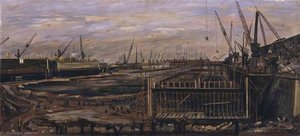 Building The Mulberry Harbour, London Docks — Frances Macdonald