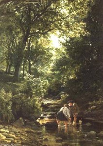 Children In The Stream - — Samuel Bough