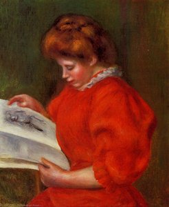 Young Woman Looking At A Print - Giovane Donna Che Guarda Una Stampa — Pierre-auguste Renoir
