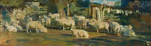 Owiec Exmoor (prawo) — Alfred Munnings