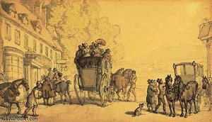 Figures Outside A Coaching Inn — Thomas Rowlandson