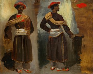 Two Studies Of A Standing Indian From Calcutta — Eugène Delacroix
