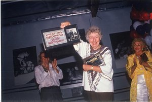 Shirlie Montgomery At Slammers Wrestling Gym With Award — Shirlie Alice Montgomery