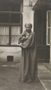 Gustav Klimt, Holding A Cat In His Arm — Moritz Nähr
