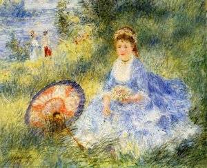 Jeune Femme Avec Un Parapluie Japonais — Pierre-auguste Renoir