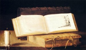 Books And A Candle — Sébastien Stoskopff