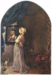 Woman Before The Mirror — Frans Van Mieris