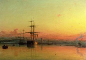 Dead Calm - Sunset At The Bight Of Exmouth — Francis Danby