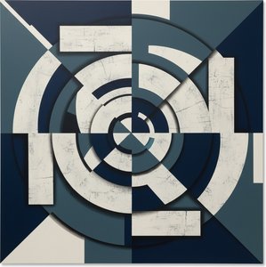 Concentric Architectonics Of Deep Teal And Pale Geometry: A Singular Study In Measured Resonance — Laurent Fabre