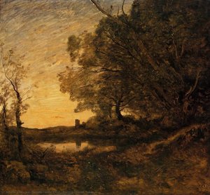 Il Tramonto - Torre Distante — Jean-baptiste-camille Corot