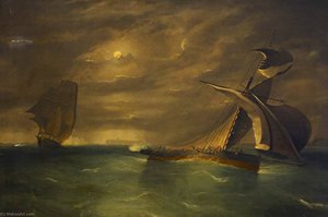 A Frigate Chasing A Smuggling Cutter — Frederick J Tudgay
