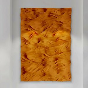 Textured Abstract Wall Sculpture – Warm Orange Tones