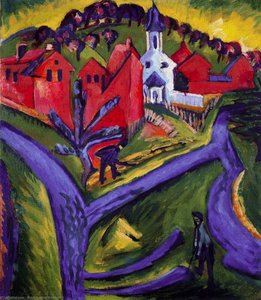 Villaggio Con Viottoli Blu - Pueblo Con Caminos Azules — Ernst Ludwig Kirchner