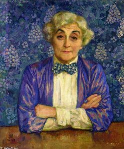 Madame Van Rysselberghe In A Chedkered Bow Tie — Theo Van Rysselberghe