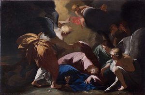 Jesus In The Garden Of Gethsemane Comforted By Angels — アンドレア・ポッツォ