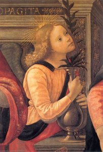 Madonna Mit Kind Auf Einem Thron Zwischen Engeln Und Heiligen (detail) — Domenico Ghirlandaio