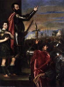 El Marqués Del Vasto Discursando Ante Sus Tropas — Tiziano