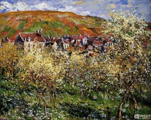 Les Arbres À Fleur De Pêchers À Vétheuil — Claude Monet