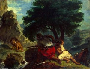 La Chasse Au Lion Au Maroc — Eugène Delacroix