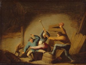 A Fight — Adriaen Van Ostade
