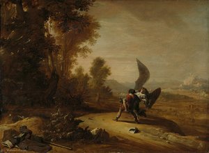 Jacob Worstelt Met De Engel — Bartholomeus Breenbergh