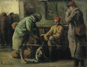 The Three Soldiers At The Station — Maximilien Luce