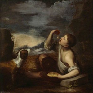 Un Niño Español Con Un Perro — Bartolomé Esteban Murillo