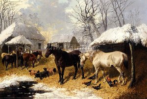 A Farmyard Scene In Winter — जॉन फ्रेडरिक हेरिंग जूनियर