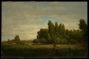 A Meadow Bordered By Trees — Théodore Rousseau (pierre Etienne Théodore Rousseau)