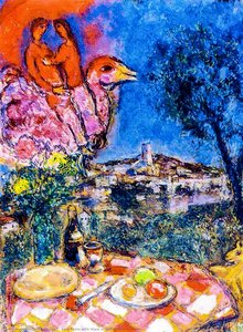 Mesa Puesta Con Vista De Saint-paul De Vence — Marc Chagall