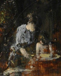 Study Of A Baby At A Wash Bowl (detail) — Frederick William Elwell