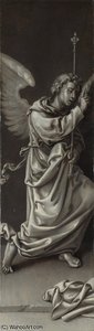 The Archangel Gabriel - Reverse Of Left Hand Shutter — Pieter Coecke Van Aelst