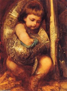 Ein Putto Reinigt Die Waffen Des Mars — Hans Makart