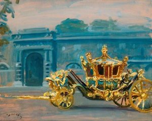 Le Carrosse Doré, Peint Dans La Cour Du Palais Par Temps Gris — Sir Alfred James Munnings